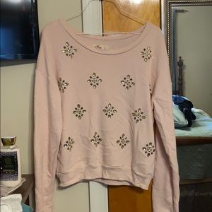 Peach lite sweater with bling
